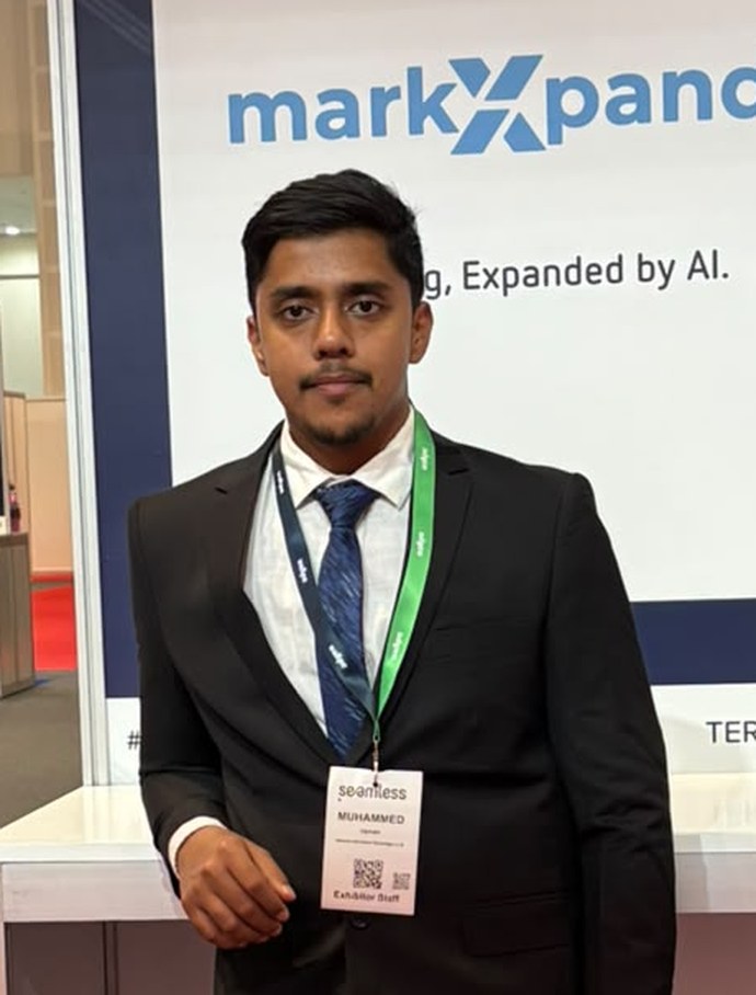Muhammed Usman at the markXpand stand, Seamless Dubai